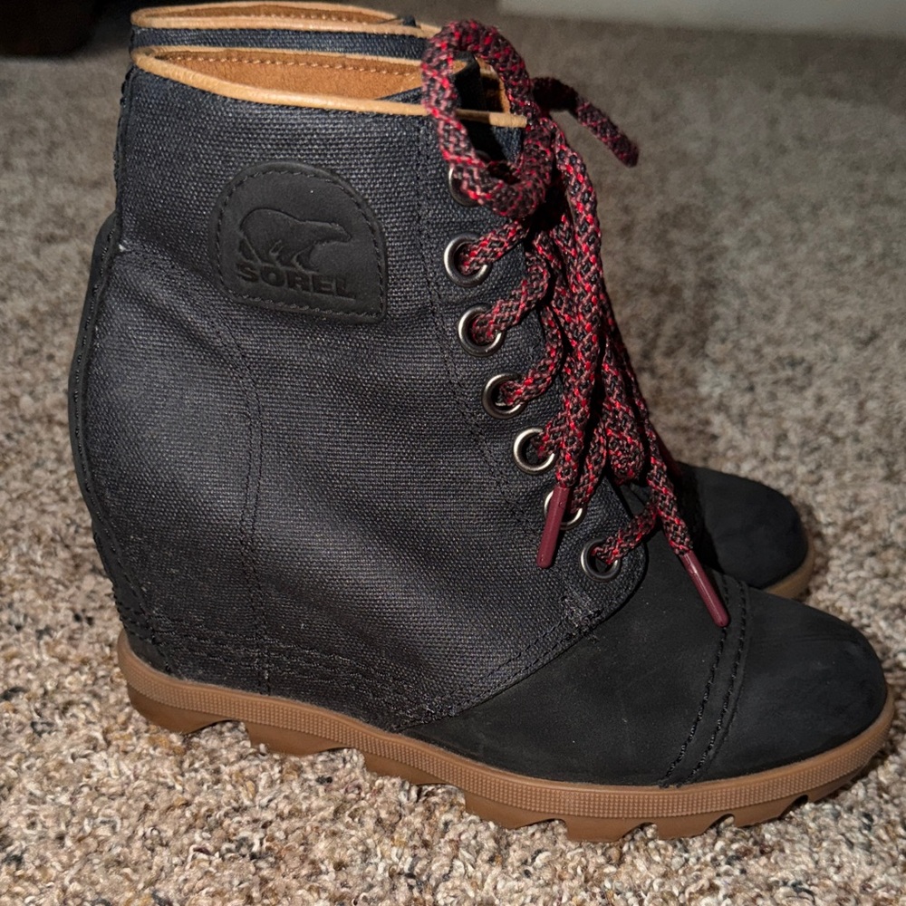 Sorel Joan of Arctic Wedge II Lace Boots – Black – Size 6 - Picture 4 of 6